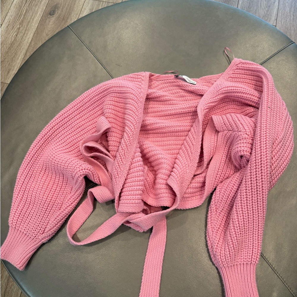 Zara Pink knit wrap top